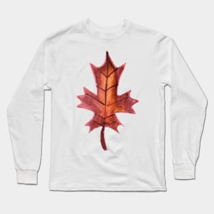 Watercolor Brown Leaf Long Sleeve T-Shirt